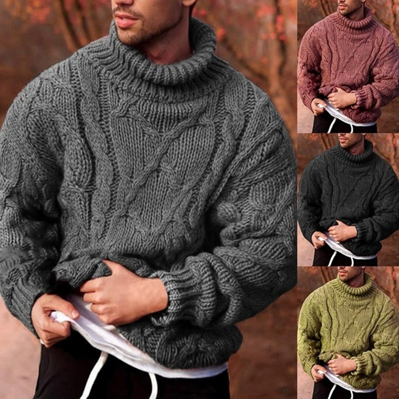 Mens Fashion Mullet - Sweter rajutan pria model pullover kerah