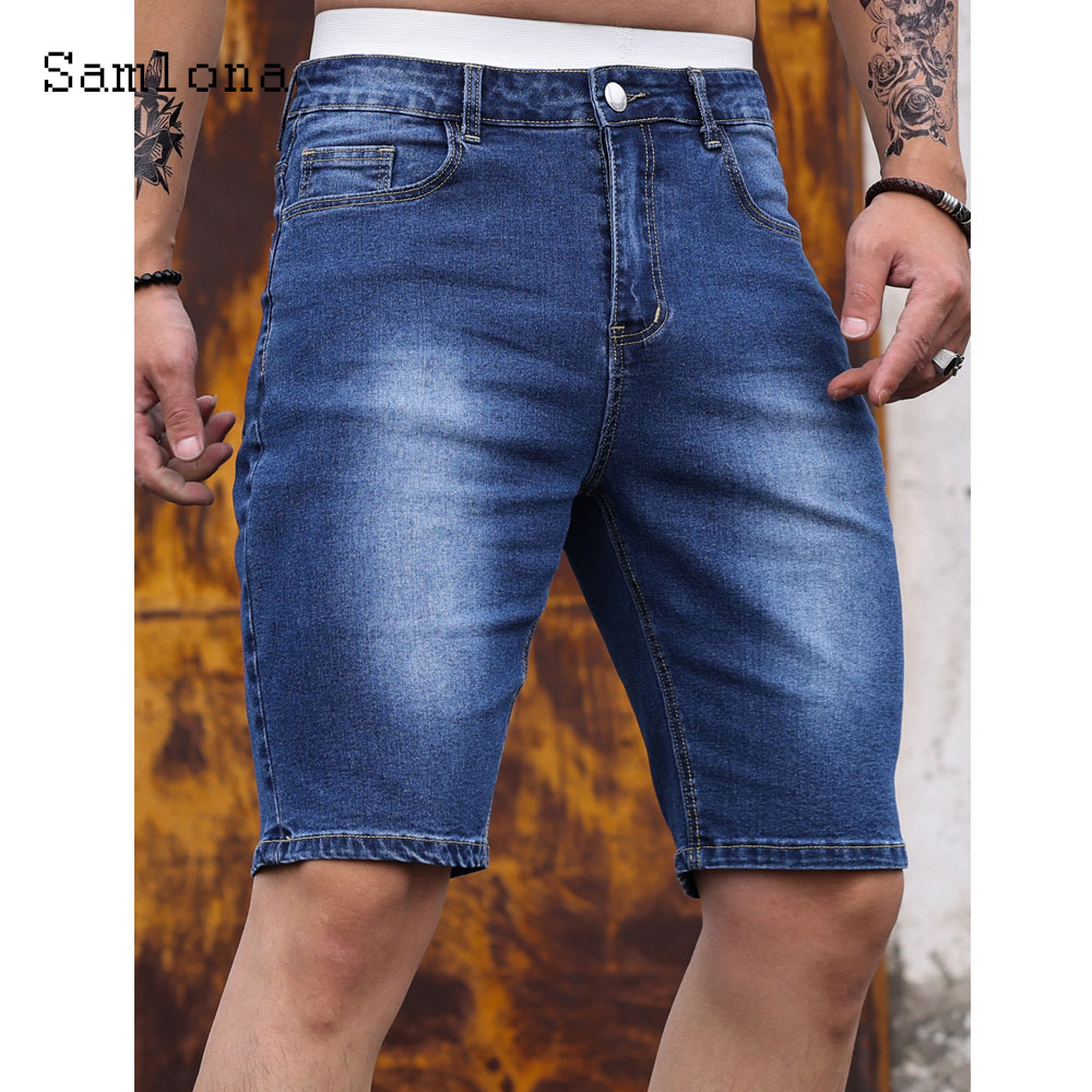 Men Fashion Jeans - Celana pendek Denim perca untuk pria,