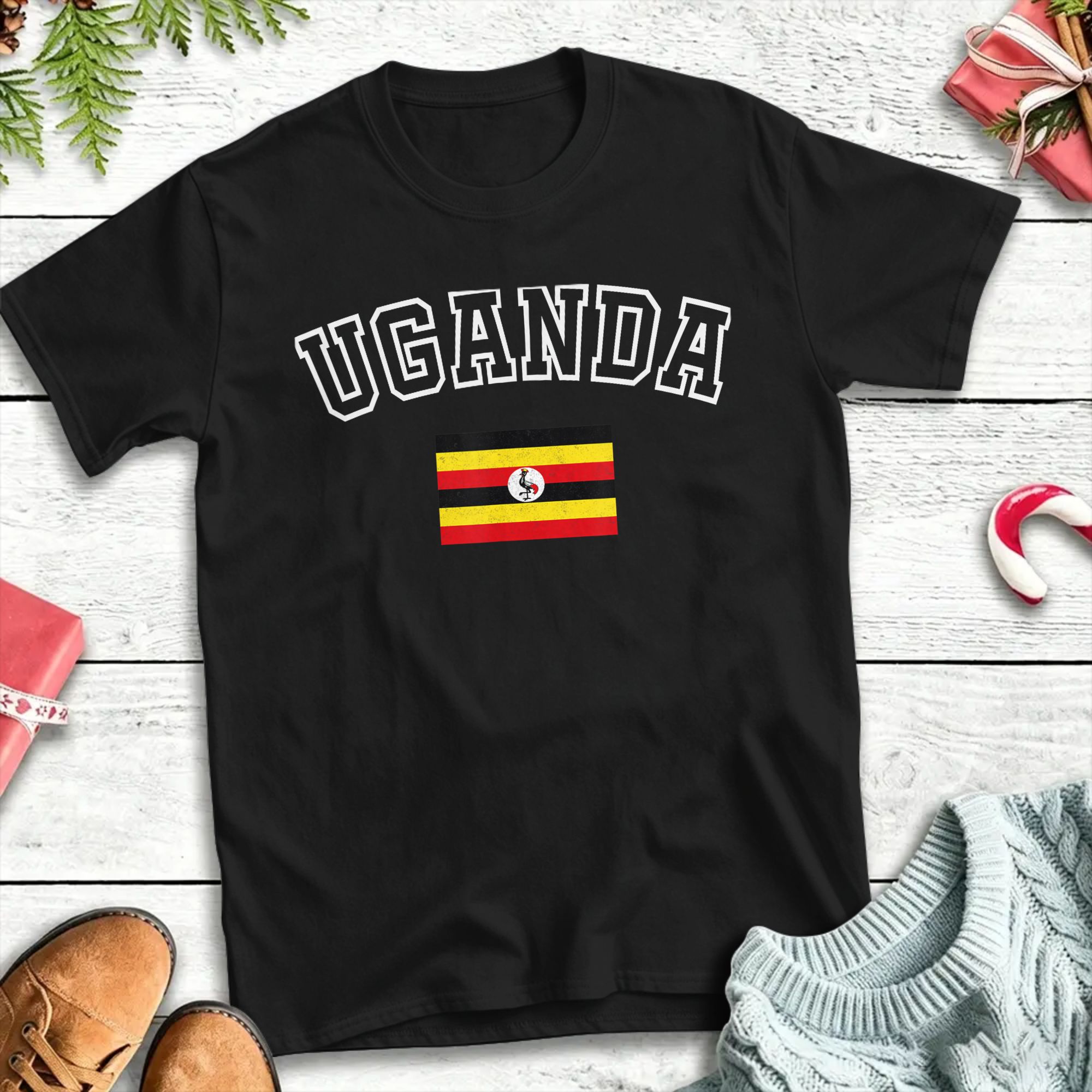 Men Fashion Uganda - Kaus Harajuku Kaus Fashion Bendera Uganda