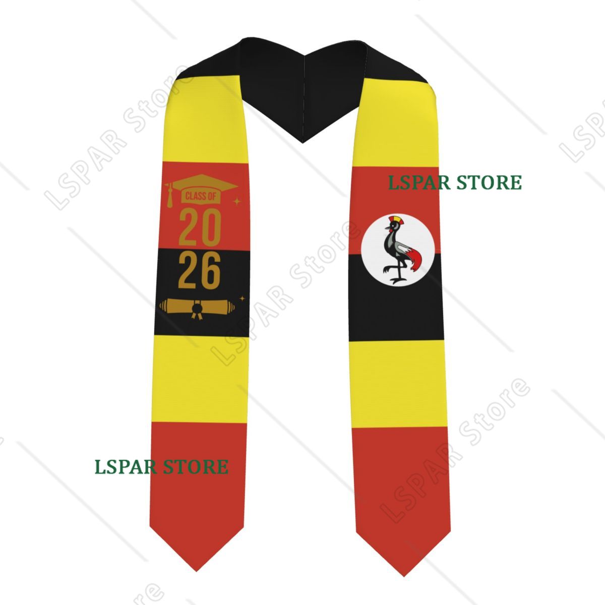 Men Fashion Uganda - Selendang Wisuda Bendera Uganda Kelas 2026