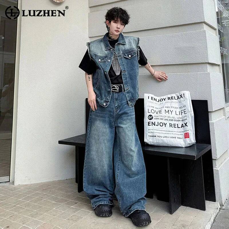 Men Fashion Jeans - LUZHEN 2026 Set Dua Potong Denim