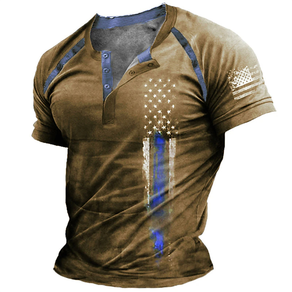 Queer Men'S Fashion - Kaos Henry Pria Motif Bendera Amerika