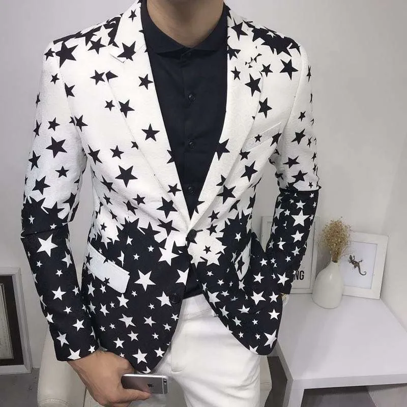 Men'S Fashion Light Jacket - Blazer Slim Fit Motif Bintang 2026
