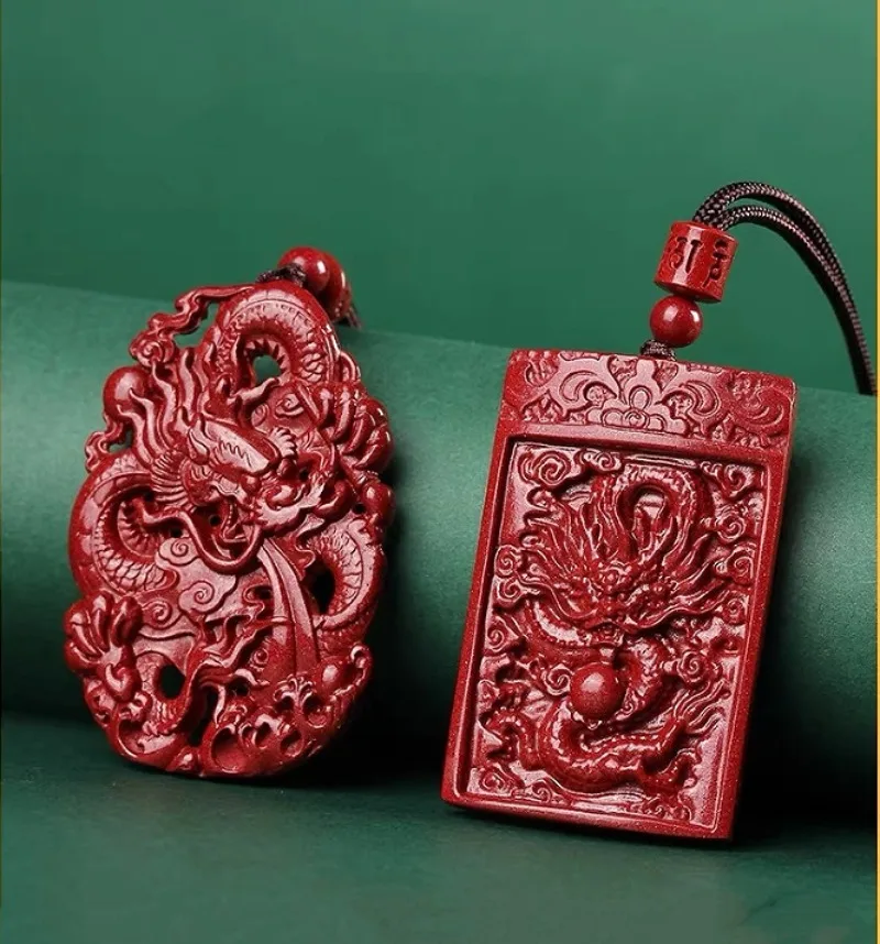 Mens Fashion Mullet - Kalung liontin naga ukir dua sisi