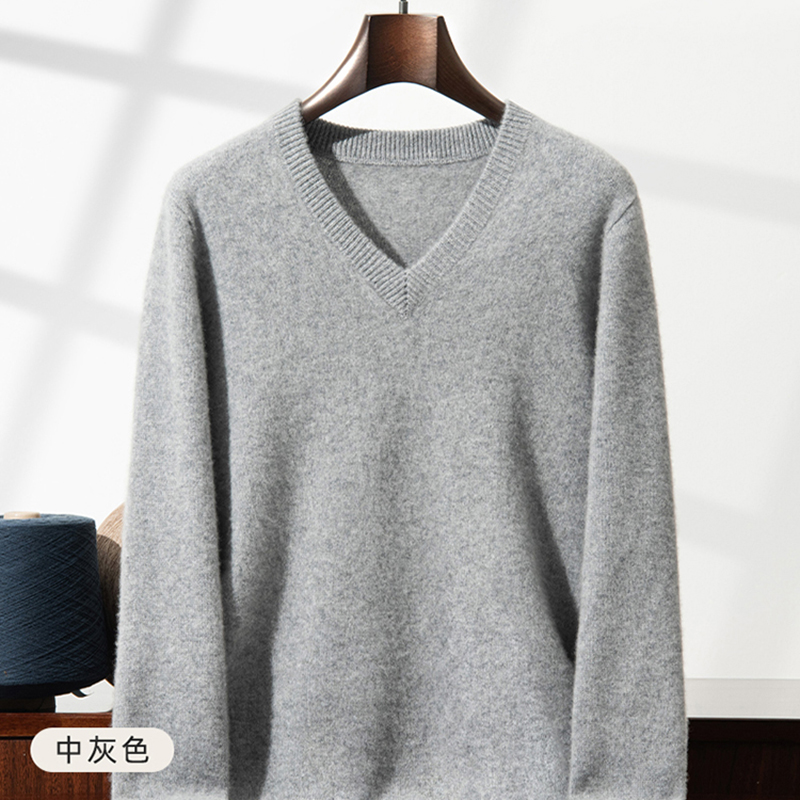 Sweater Kasmir Tebal Pria V-Ne - Mens Fashion Mullet ulasan dan harga