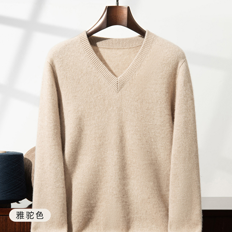 Sweater Kasmir Tebal Pria V-Ne - Mens Fashion Mullet ulasan dan harga