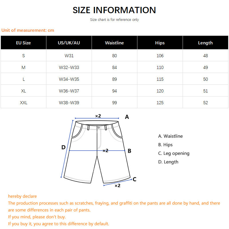 Celana Pendek Denim Pria Hip-H - Men Fashion Jeans ulasan dan harga