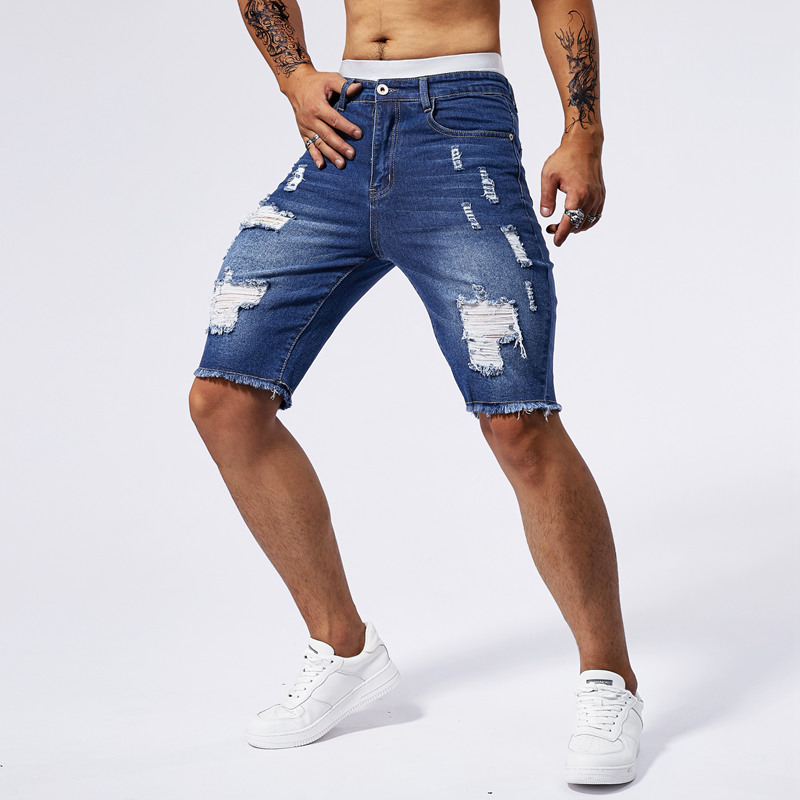Celana Pendek Denim Robek Pria - Men Fashion Jeans ulasan dan harga