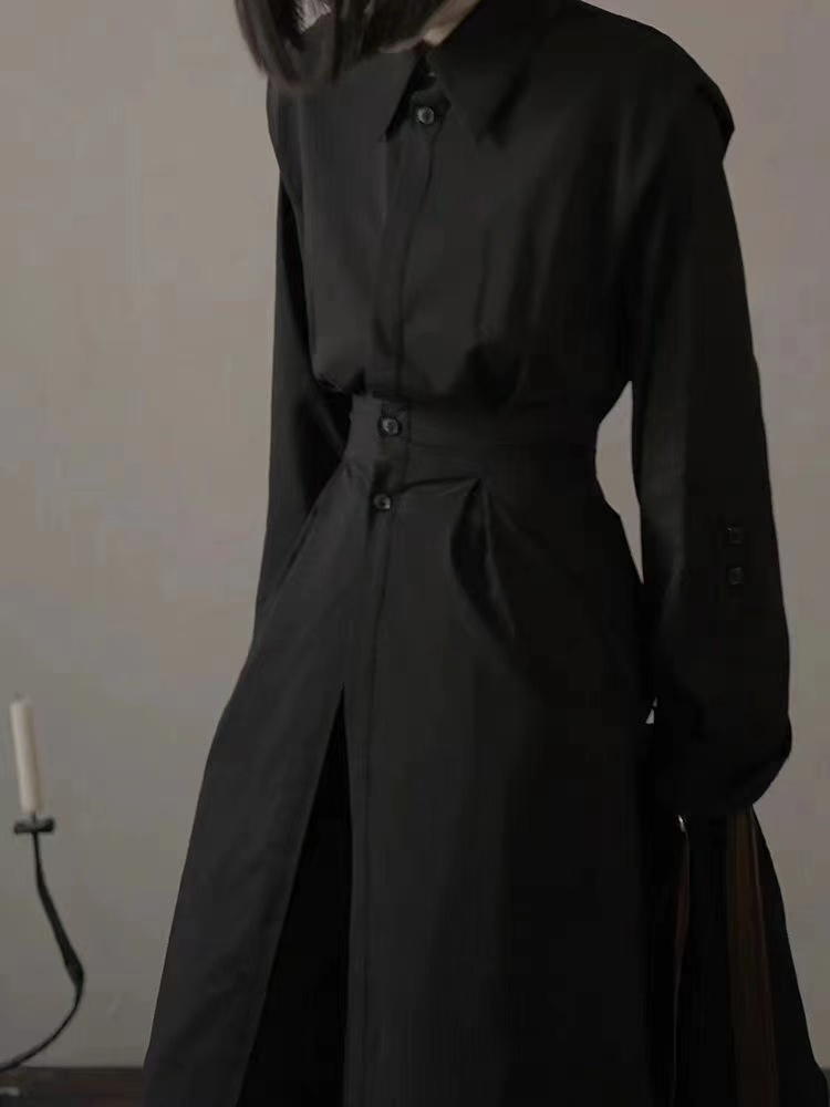 Niche kostum seri hitam gelap  - Mens Fashion Dress Shirts ulasan dan harga