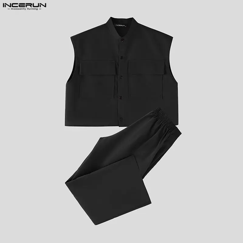 INCERUN Set Pria Atasan Crop T - Fashion Mens Shirt ulasan dan harga