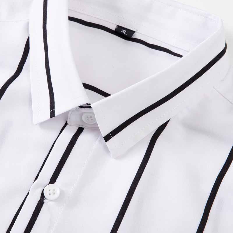 Kemeja Pria Bergaris Lengan Pa - Mens Fashion Dress Shirts ulasan dan harga