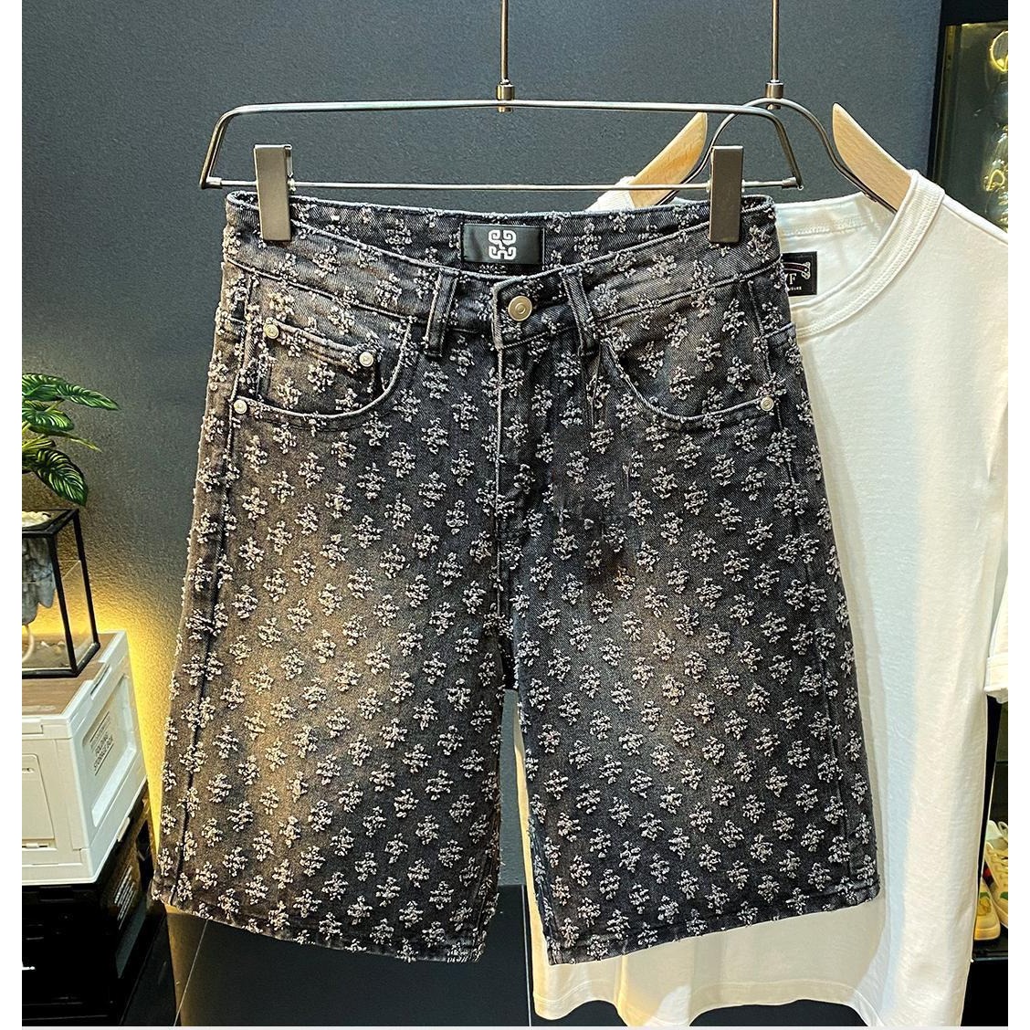 Celana Pendek Denim High Stree - Men Fashion Jeans ulasan dan harga