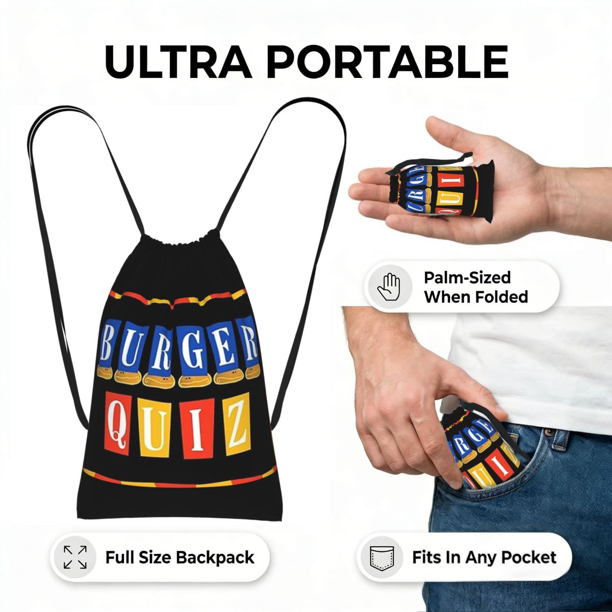 Tas Ransel Logo Baru Burger Qu - Men'S Fashion Quiz ulasan dan harga