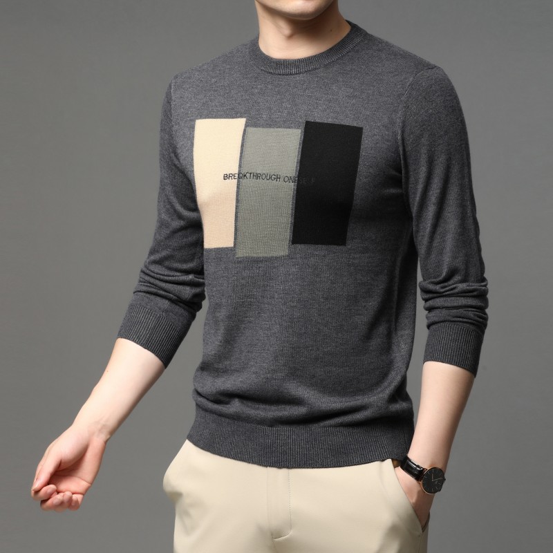 Sweter pria rajut jacquard mod - Mens Fashion Mullet ulasan dan harga