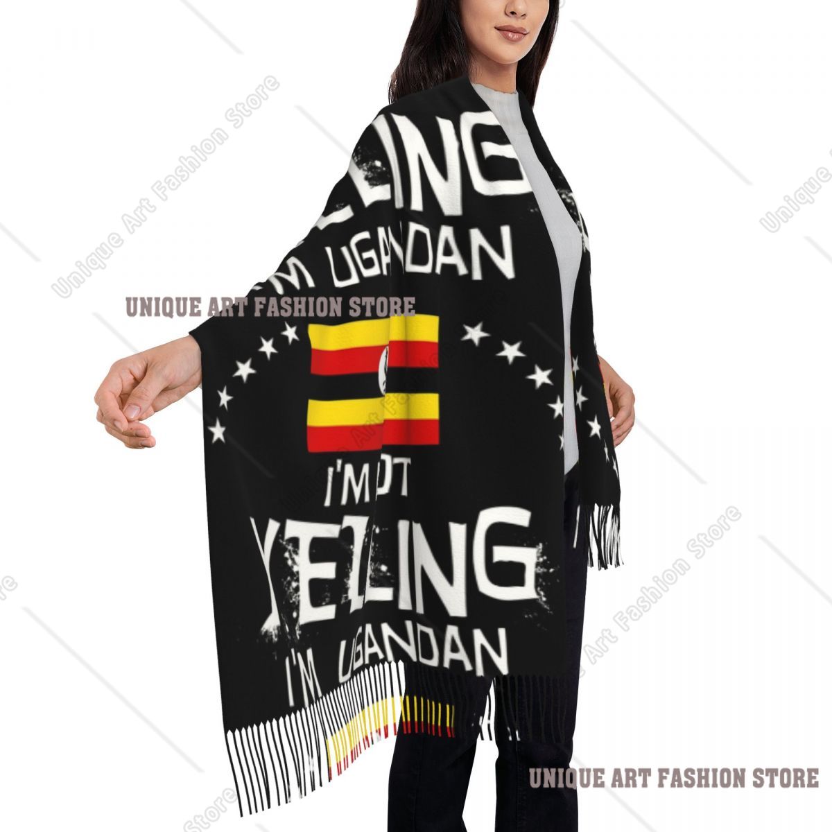 Syal Uganda dengan Rumbai, Sya - Men Fashion Uganda ulasan dan harga