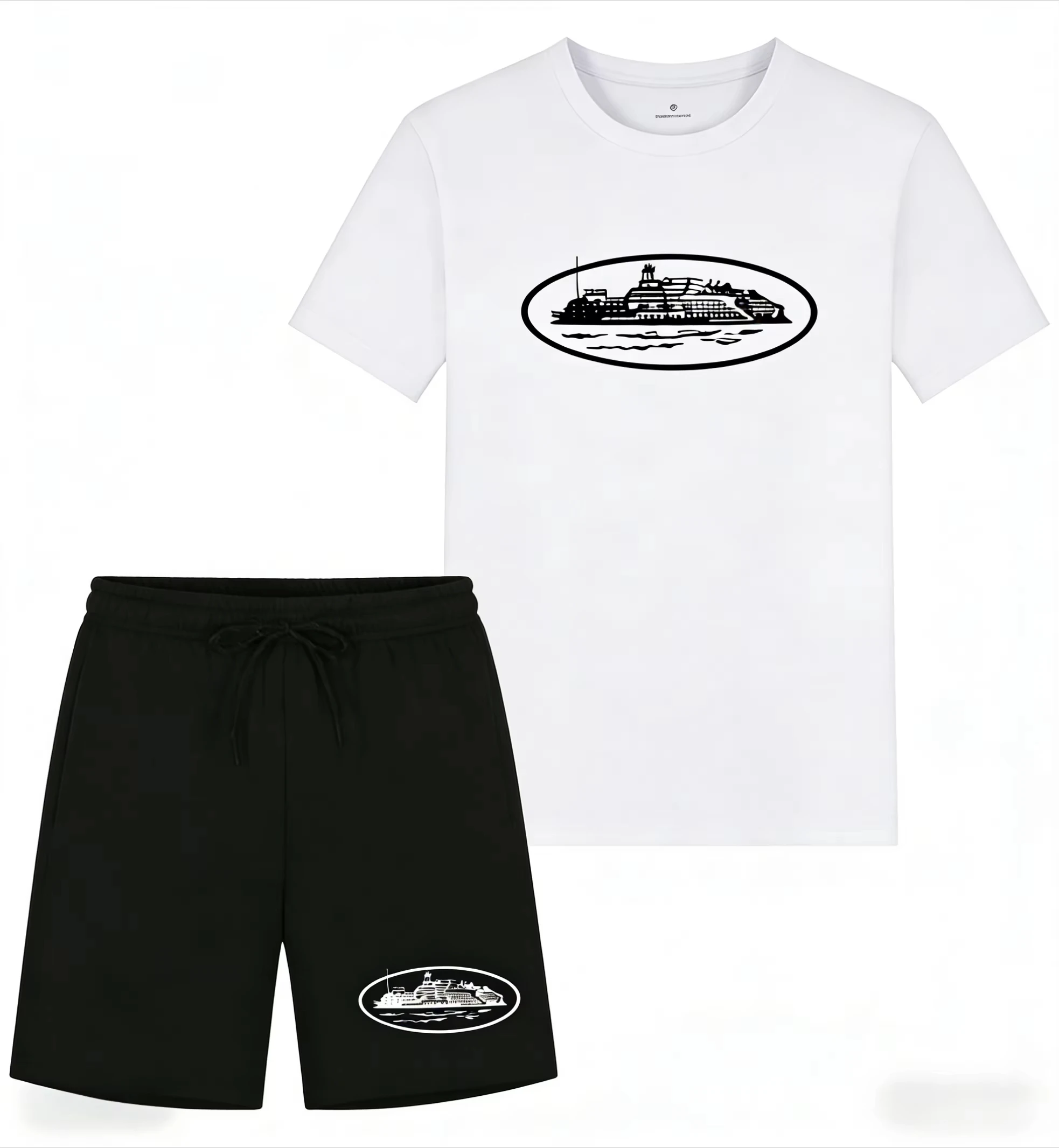 Kaos dan Celana Pendek Motif P - Queer Men'S Fashion ulasan dan harga