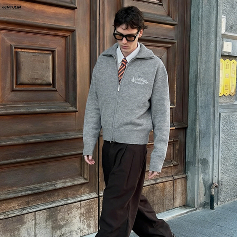 Retro Spliced ​ ​ Sweter Rajut - Mens Fashion Mullet ulasan dan harga