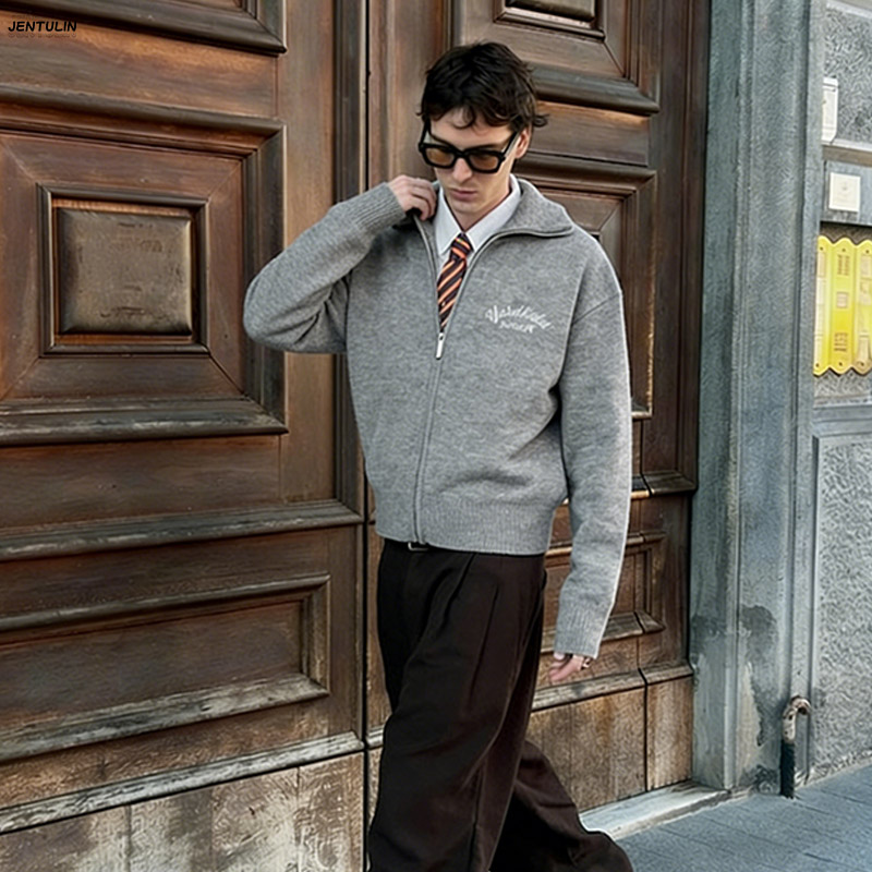 Retro Spliced ​ ​ Sweter Rajut - Mens Fashion Mullet ulasan dan harga