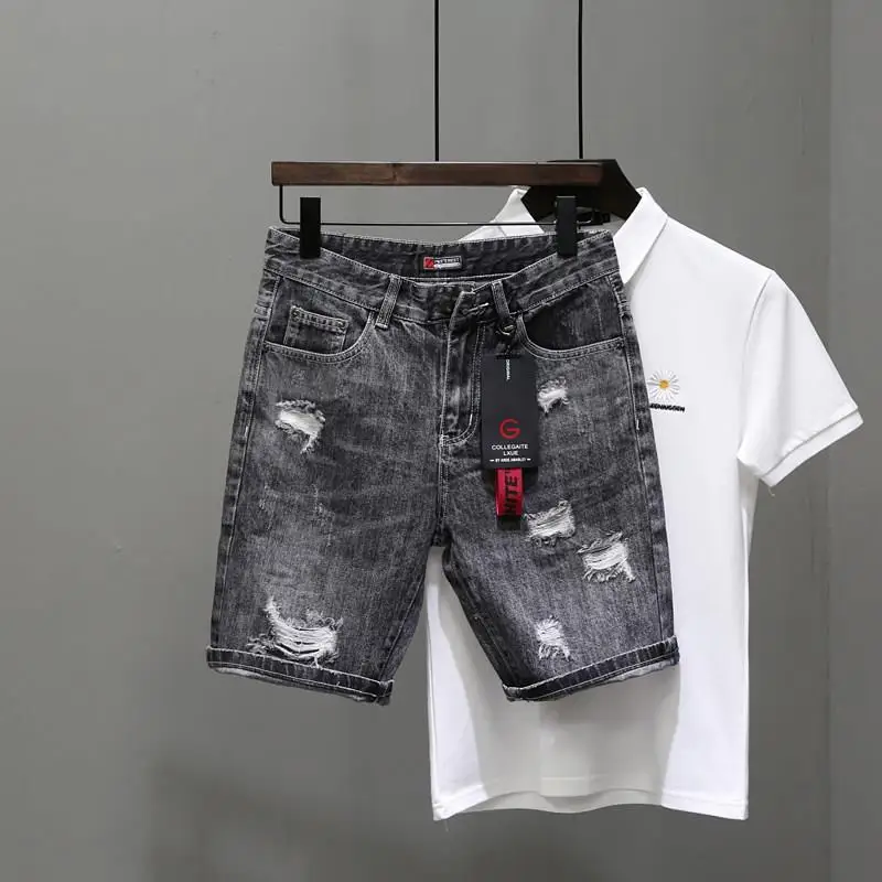 Celana Jeans pendek pria sobek - Men Fashion Jeans ulasan dan harga