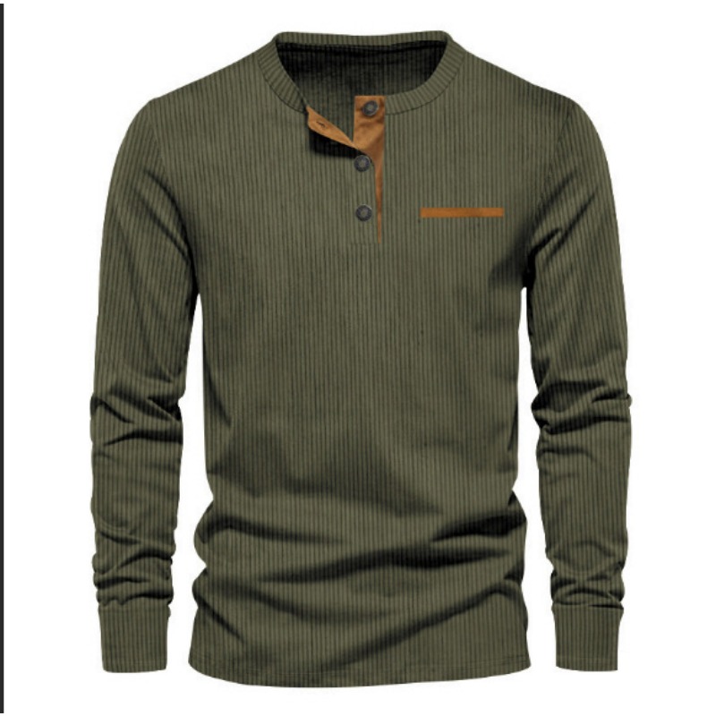 Kaos Henley Lengan Panjang Pri - Queer Men'S Fashion ulasan dan harga