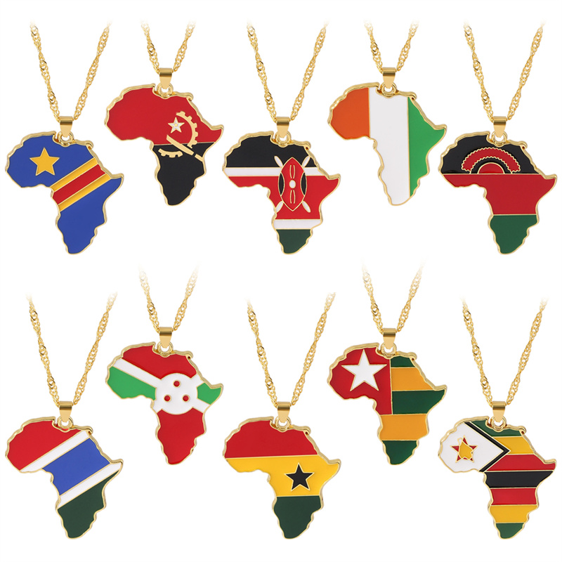 Kalung Logam Liontin Peta Nega - Men Fashion Uganda ulasan dan harga
