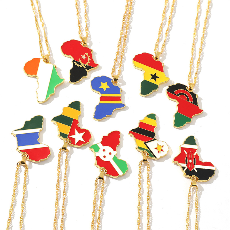 Kalung Logam Liontin Peta Nega - Men Fashion Uganda ulasan dan harga